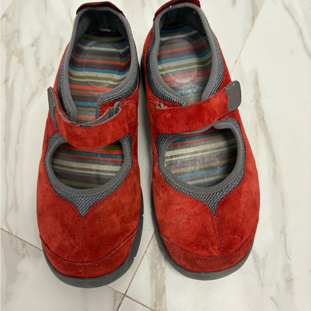 Dansko Red and Gray Athletic Mary Jane Shoes for Women